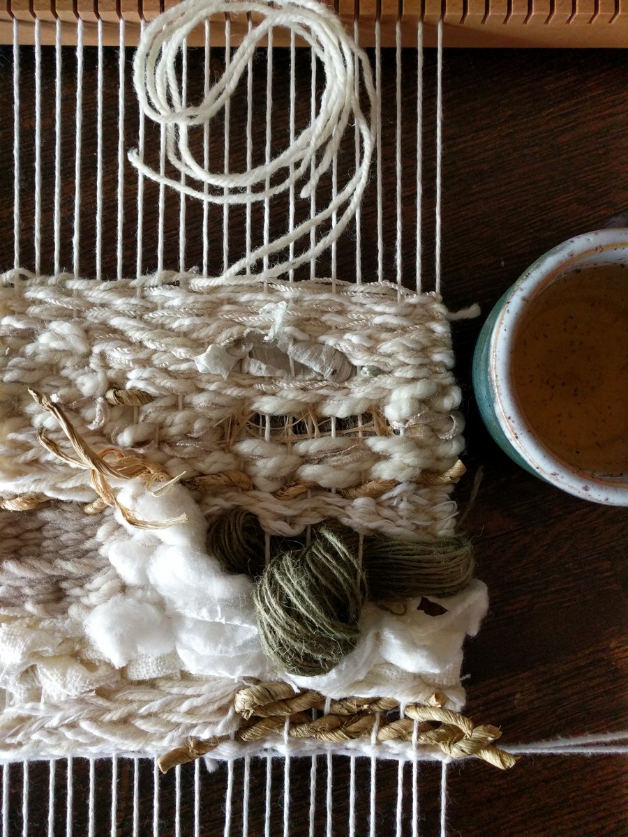 Handwoven textile on the loom