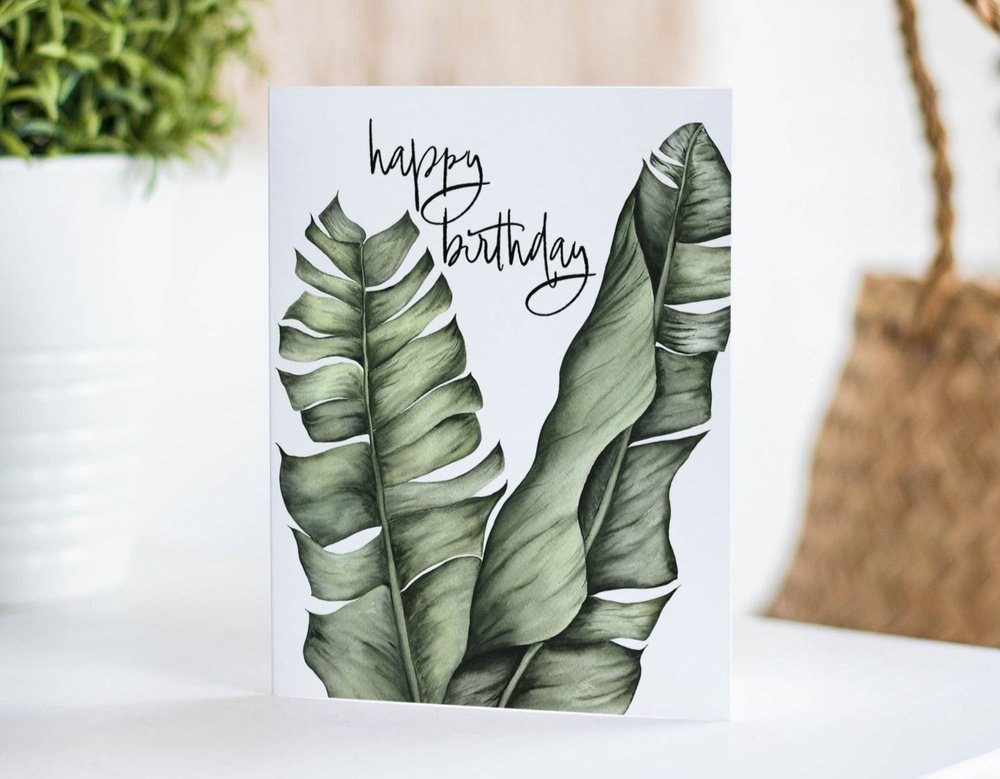 Banana leaf birthday card
