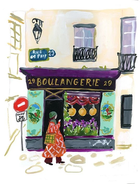Paris boulangerie illustration