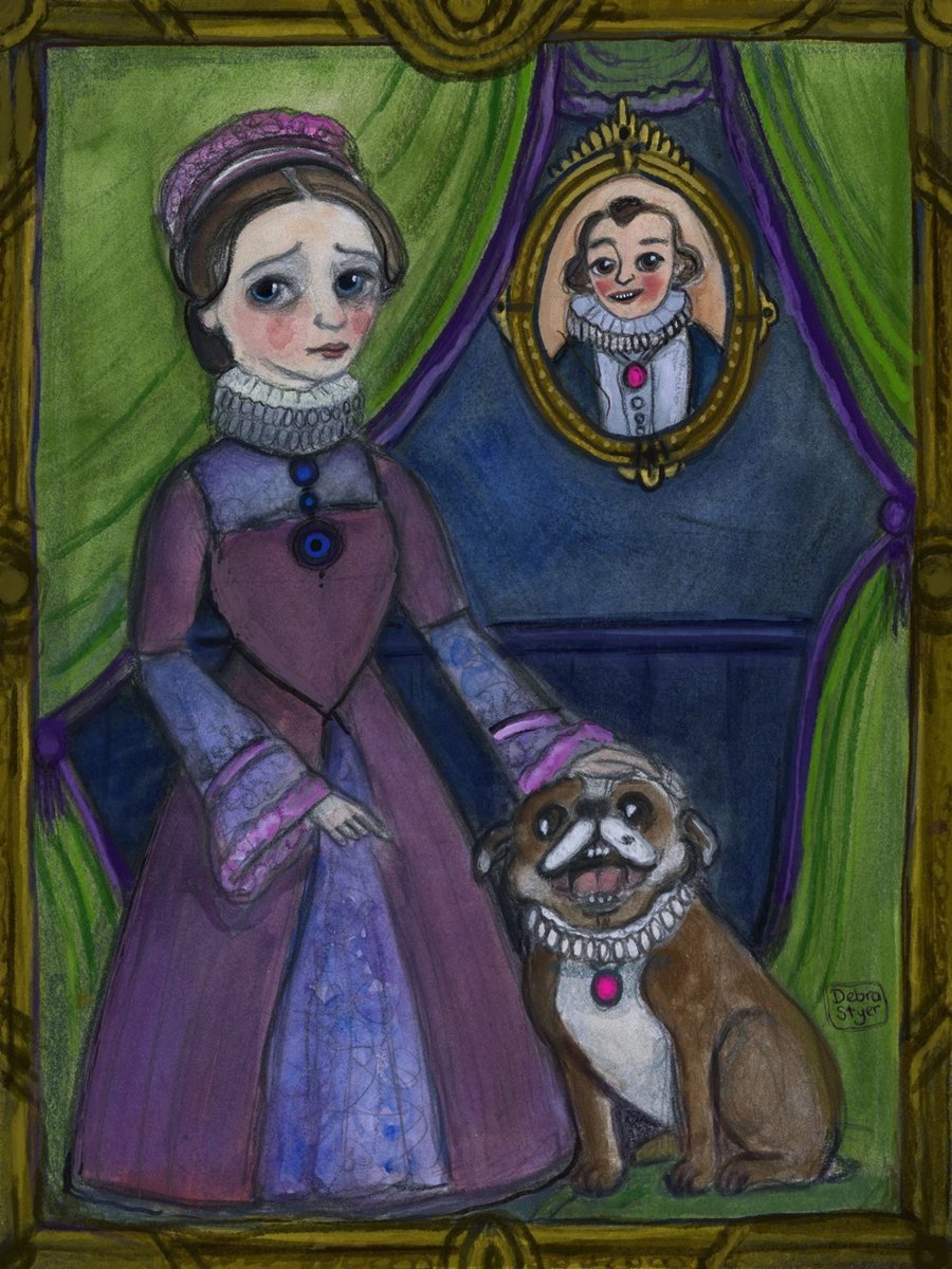 Folktale illustration with a dog