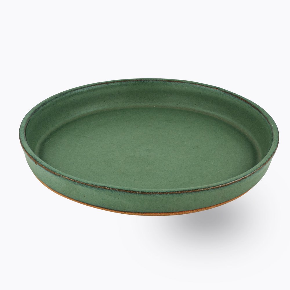 Green serving platter